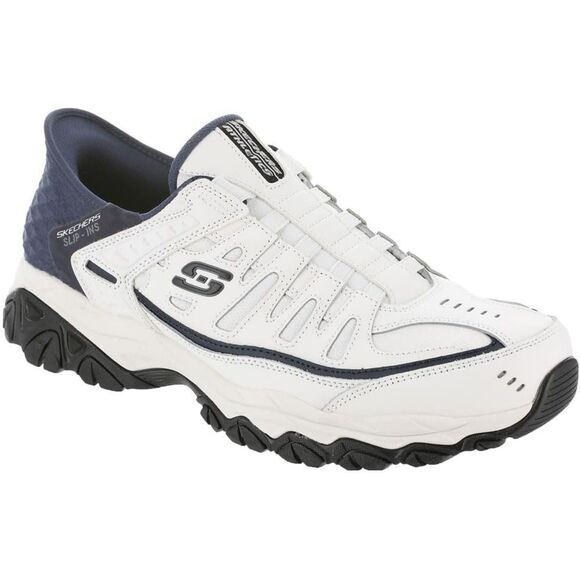 Skechers Men’s Afterburn M. Fit Grill Captain Slip-ins Sneaker White/Navy Size 8 - Picture 1 of 8